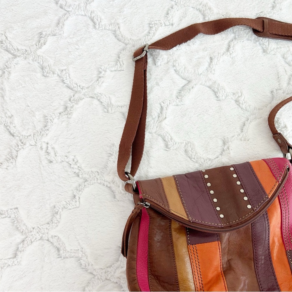 The Sak Leather Patchwork Colorblock Crossbody Ba… - image 5